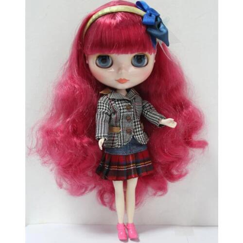 Free Shipping big discount RBL-139DIY Nude Blyth doll birthday gift for girl 4colour big eyes dolls with beautiful Hair cute toy