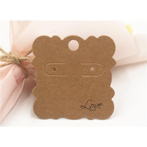 Square Laciness Shape Earring Paper Cards Colorful Paperboard Stud Earring Jewelry Display Cards Accept Custom 5x5cm 100Pcs/Lot