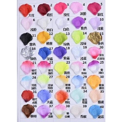 Hot 40Colors petalas de rosa Wedding Accessories Atificial Flowers Polyester Wedding Decorative Flowers Rose Petals 5000pcs P-04