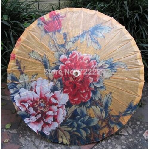 Dia 50CM Small Chinese handmade long-handle colorful peony oiled paper umbrella for Child decorative dance props gift umbrella