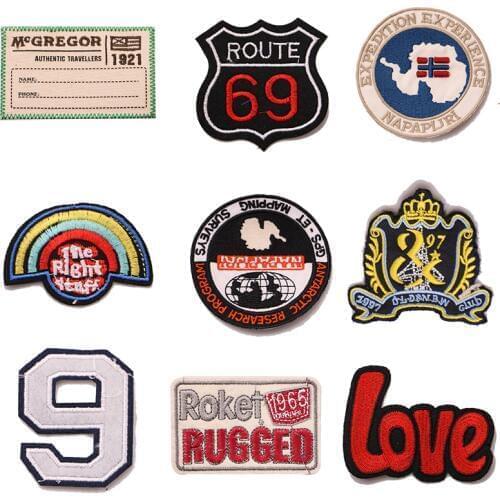 Cartoon Decorative Stamp Map of Norway Rainbow icon Embroidered Applique Patches For DIY Iron on Badges Stickers on a backpack
