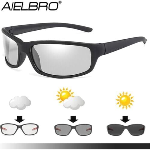 Man Cycling Glasses Photochromic Cycling Sunglasses Black Frame Polarized Mens Glasses Outdoor 18g Lightweight gafas ciclismo