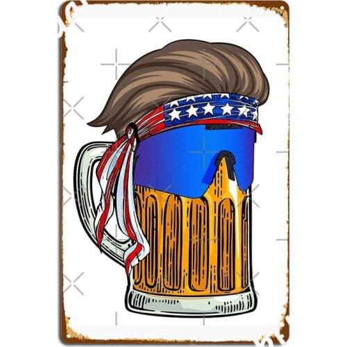 Men Hair Beer Art 2vt Metal Sign Wall Pub Garage Club Funny Plaques Tin Sign Posters