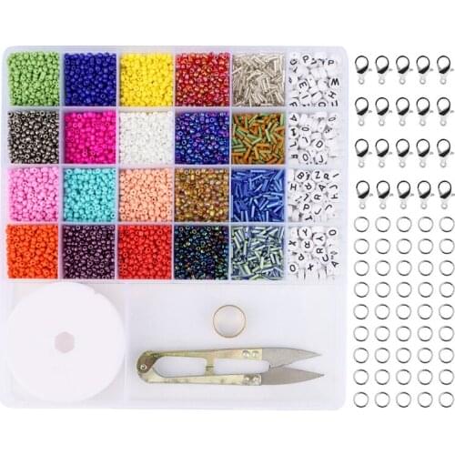 Craft Set, Jewelry Making Bracelet Beads, Acrylic Letter Beads, Elastic Rope and Accessories, DIY Craft Material Kit