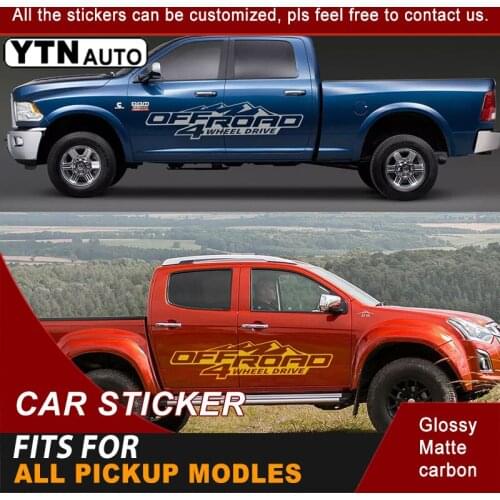 Side Door Car Stickers Off Road Mountain Graphic Vinyl Cool Car Decals Accessories For Ranger F150 Triton All PICKUP Modles