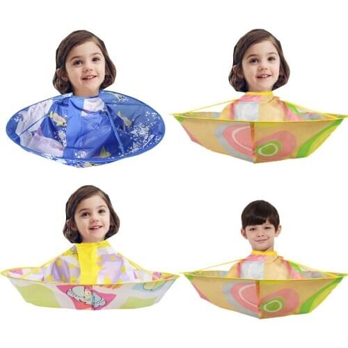 New Creative cartoon printing Kids Hair Cutting Cape Gown Hairdresser Barber Apron Children Haircut Styling Accessories Tools
