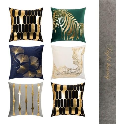 The New Dutch fleece Bronzing pillowcase Nordic home sofa cushion Customizable logo pillow cover 45x45cm