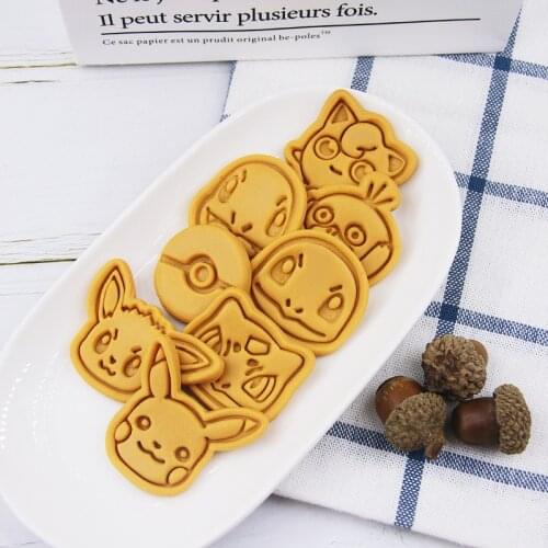 Pokemon Pikachu Cake Cookie Plastic Baking Mould Cookie Cutter Set Cartoon Biscuit Baking Tools Decoration Tool Birthday Gift