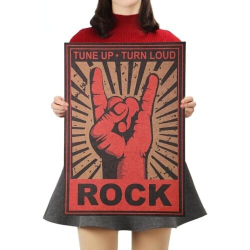 Continue Rock and Roll Rock Gestures Retro Nordic Posters Prints Iving Room Home Decor Wall Art Canvas Painting Pictures Anime