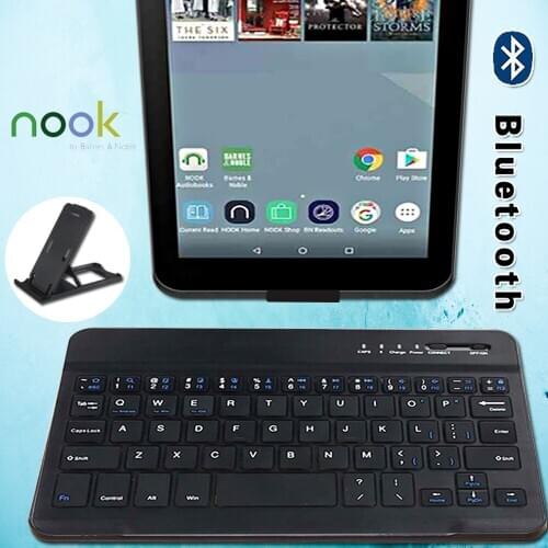 Portable Wireless Keyboard Bluetooth Keyboard for Barnes Noble NOOK 7"/HD 7"/NOOK Tablet (2016) 7inch Tablet Bluetooth Keyboard