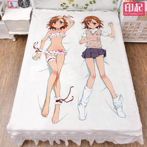August update Japanese Anime A Certain Magical Index sexy girl bed milk fiber sheet & blanket summer quilt 150x200cm
