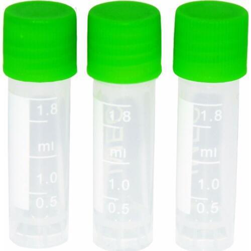 100 PCS Clear Plastic Test Tubes Centrifuge Tubes 1.8ml Science Lab Microcentrifuge Tubes (Green)
