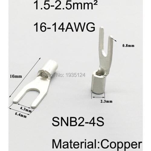 SNB2-4S Series Tin Plated Spade Battery Terminal Copper Non-Insulated Connector Terminals