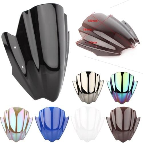 ABS Windshield Street Bike Windscreen Double Bubble Windproof Universal for Motorcycles with 7/8”&1" Handlebar Mount