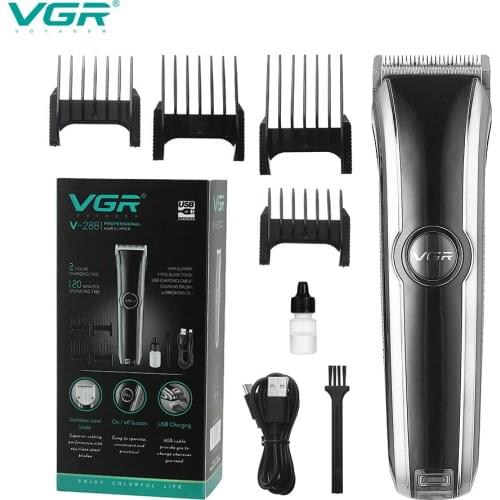 VGR V-288 Hair Clipper Professional Electric Digital Hair Trimmer With LCD Screen Washable Rechargeable Men Cordless Haircut