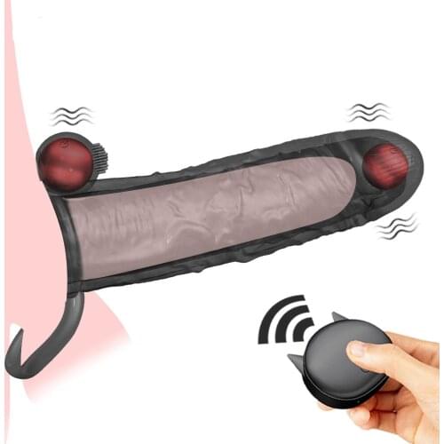 Male Penis Vibrating Ring Sleeve Dick Delay Ejaculation Enlargement Condoms Dildo Vibrator Adult Sex Shop Sexules Toys for Men