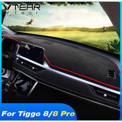 Vtear Interior Dashboard Mat Decoration Car Anti-dirty Cover Accessories Frame Pad Parts Trim For Chery Tiggo 8/Tiggo 8 Pro 2021
