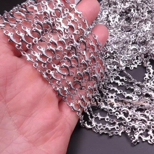 Free DHL 100meter/bag Fashion joint dolphins Link Chain Stainless Steel Jewelry Finding Chain Jewelry marking wholesale