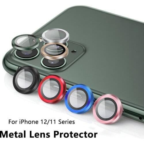 3D Full Coverage Lens Protection For iPhone 12 Mini 11 Pro Max Camera Protector Tempered Glass Metal Ring Cover Protective Cap