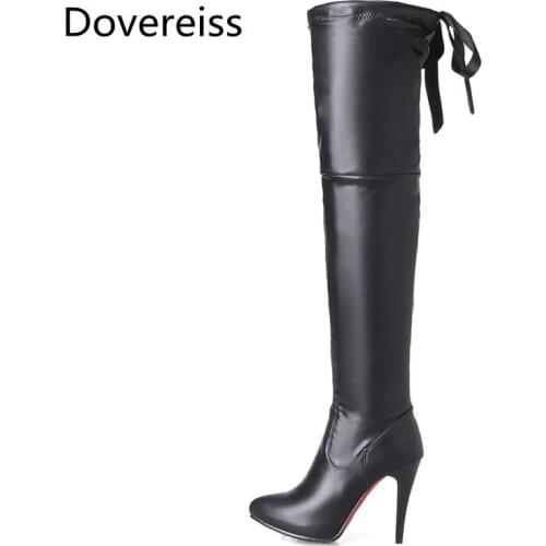 Winter for woman New Fashion Sexy Pointed toe Consice Shoes Gray Clear Heels Boots Stilettos Heels Over the knee boots 32-46