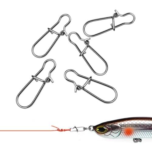 10pcs Connector Fast Clip Lock Snap Swivel Solid Rings fishing Stainless Steel Carp Fishing Lure Snap Pesca Connector Tackle