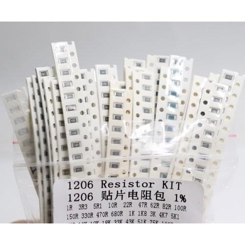 1206 patch resistor 1% High Power Resistance Kit Assorted Kit 1ohm-1M ohm 1% 33valuesX 20pcs=660pcs
