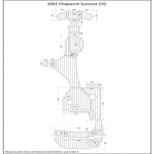 2002 Chaparral Sunesta 232 Swim Step & Cockpit Pad Boat EVA Teak Decking 1/4" 6mm