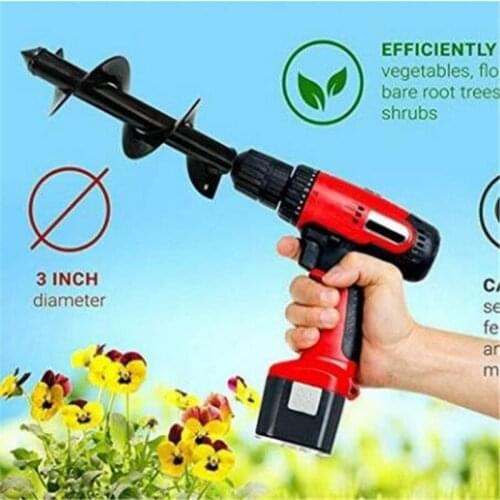 4 Sizes Garden Auger Drill Bit Tool Spiral Hole Digger Ground Drill Earth Drill For Seed Planting Gardening Fence Flower Planter