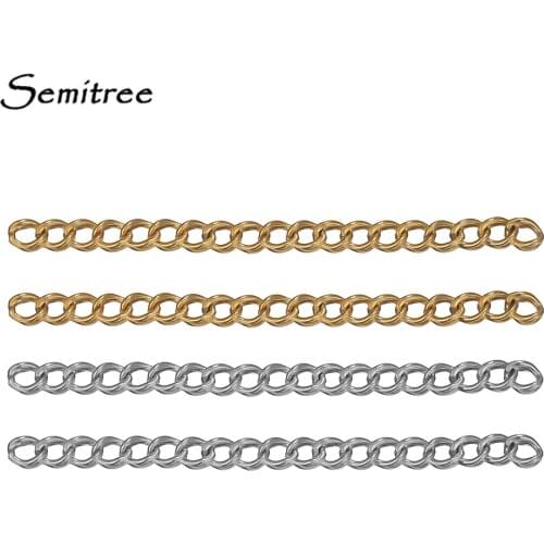 50pcs Stainless Steel 5cm 2 Inch Extension Tail Chains Extended Connector for DIY Jewelry Bracelets Making Necklaces Supplies