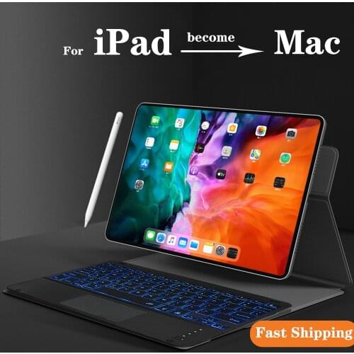 For iPad Air 4 2020 10.9 Keyboard Case For iPad Pro 11 12.9 2018 Air 4th Keyboard Case Magnetic Cover Backlit Spanish Keyboard