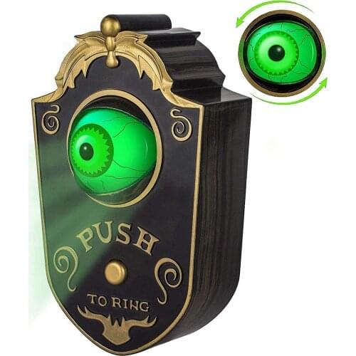 Halloween Decoration Halloween Doorbell Haunted Doorbell Animated Eyeball Decor with Spooky Sounds Trick or Treat Event for Kids