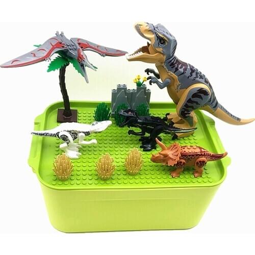 Jurassic Park World 2 Dinosaurs Blocks Toys for Boys Girls Children Birthday Xmas Gifts Dino Plants MOC Jurassic Bricks With Box