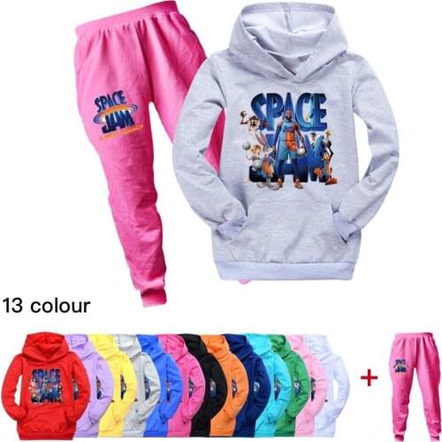 SPACE JAM Boys Clothes Suits Hoodie Kids Girls Outerwear Sport Boys Clothing Sets Winter Fall Anime Figure Game Cosplay Toys