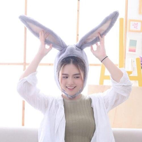 Girls Headwear Photo Props Bunny Hat With Earflaps Halloween Party Cosplay Female Girls Long Plush New Cap Bunny Ears Bunny Hat