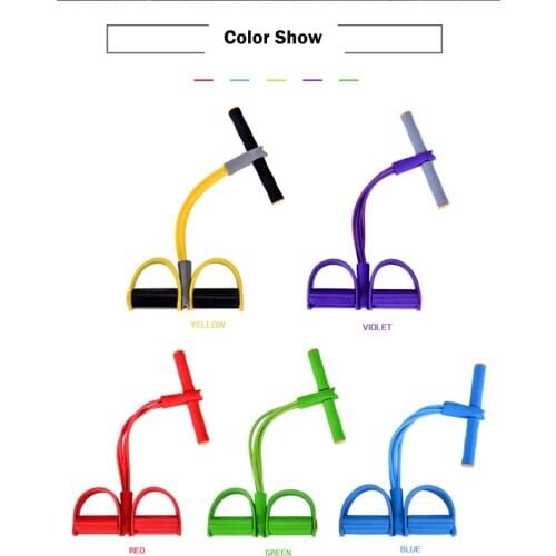 4 Tube Fitness Elastic Pull Rope Foot Pedal Body Slim Yoga Resistance Bands Workout Latex bands Sport Exercise Fitness Equipment