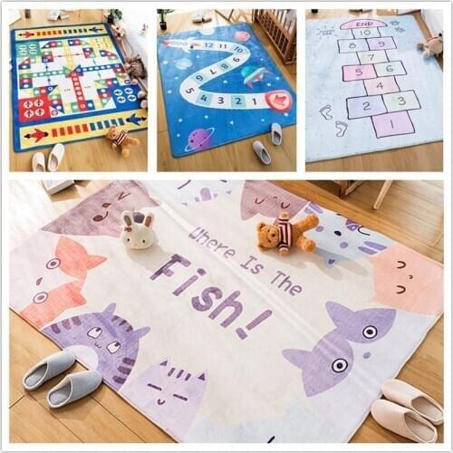 Geometric Kids Play Modern Floor Area Rugs Simple Bedroom Cartoon Lovely Blanket Living room Sofa Non-Slip Carpet Door Mat
