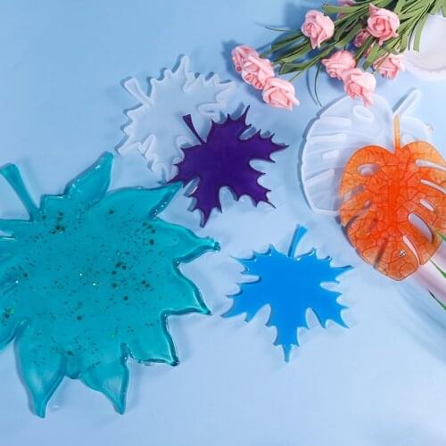 Maple Leaf Epoxy Resin Palm Mold Silicone Molds Coaster Casting Mold For DIY Coasters Jewelry Making Table Decoration Supplies