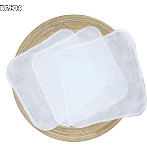 10 Pieces Of Pure White Baby Mini Gauze Small Square Towel Cotton Baby Wash Towel Children Handkerchief B0076M