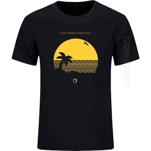 T-Shirt Men Funny Present Neighbourhood Wiped Out Print TShirt House Album Beach Tee Men O Neck T Shirt Cotton T-Shirts