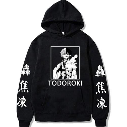 My Hero Academia Shoto Todoroki Print Hoodie Loog Sleeve Sweatshirt Unisex Harajuku Anime Autumn Winter Men Women