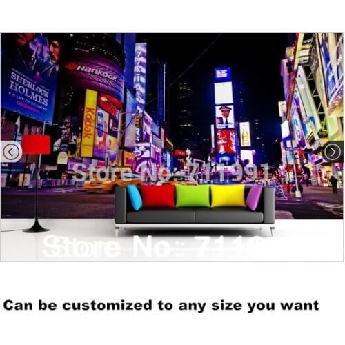 2015 New Arrival Living Room Modern Papier Peint Papel De Parede Infantil Free Shipping Bright New York Lights Mural Wallpaper