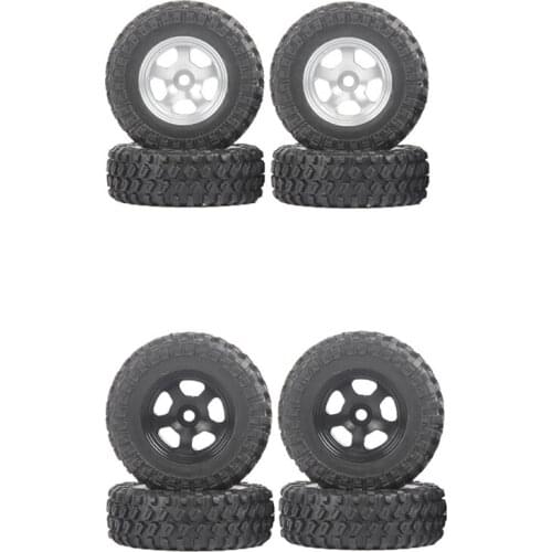 For Axial SCX24 1/24 RC Crawler Car 4PCS 1.0 Metal Beadlock Wheel Rims Tires Tyre Set Upgrade Parts Accessories