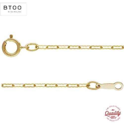 BTOO Real 14K Gold Filled Krinkle Chain Necklace 1.4MM Chain Necklace Gold jewelry Minimalist Gold Filled Women Jewelry