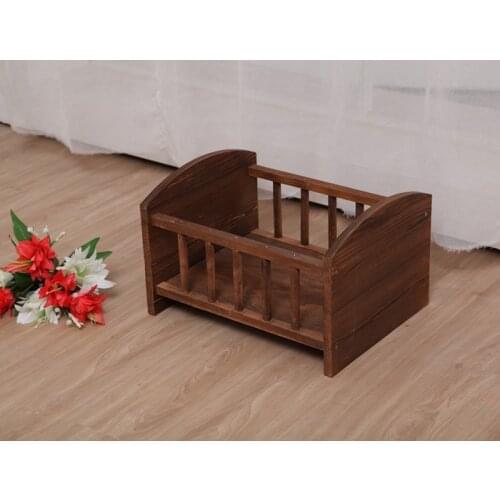 Newborn Posing Detachable Mini Retro Bed Baby Photo Shooting Props Wooden Crib Infant Photograph Accessories