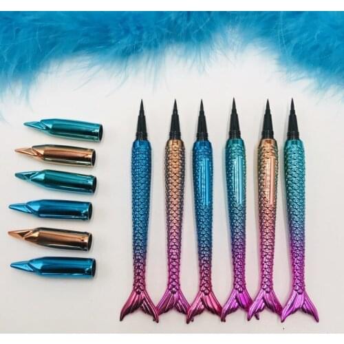 Mermaid Eyeliner Pen Cute Self-adhesive Black Liquid Eyeliner Pen for Make up Eyelash Applicator