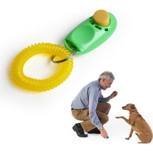 Dog Button Clicker Pet Sound Trainer with Wrist Band Aid Guide Dogs Training Clickers Pet Supplies WB3172