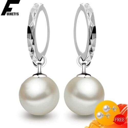 Bali Jelry Earring 925 Silver Jewelry Accessories 10mm Pearl Trendy Drop Earrings for Women Wedding Promise Party Gift Wholesale