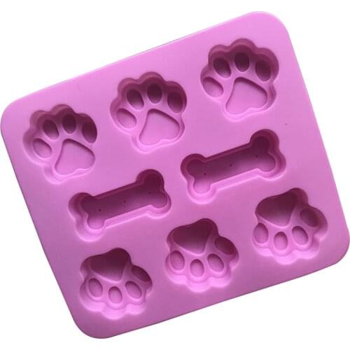 Dog Footprint Feet Mould Silicone Cake Molds Bone Mold Cookie Fondant 3D DIY Cat Paw Bakeware Kitchen Accessories