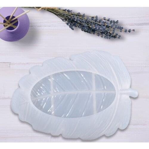 H9ED Silicone Tray Mold Resin Silicone Molds Diy Crystal Glue Leaf Shaped Storage Tray Mold for Making Fruit Storage Plate
