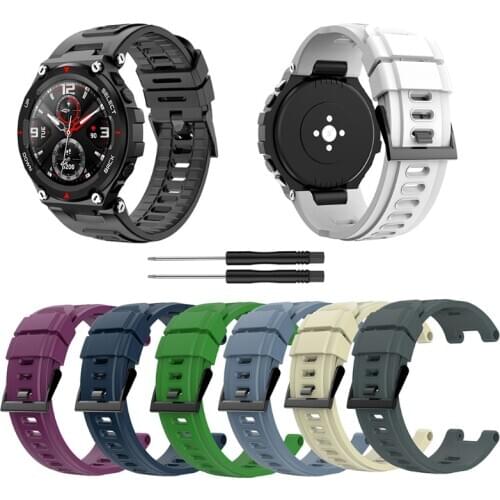 Replacement Silicone Strap Band For Huami- Amazfit- T-Rex A1918 Smart Watch Bracelet For Xiaomi- Amazfit- T-REX Soft Sport Wrist